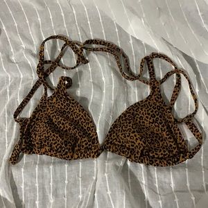 Cheetah print swimsuit top